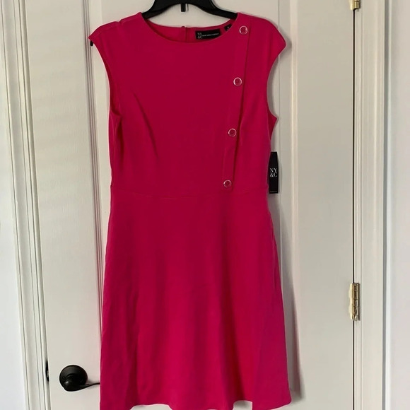 New York & Company Dresses & Skirts - NWT!! Pink Side Button Flare Dress